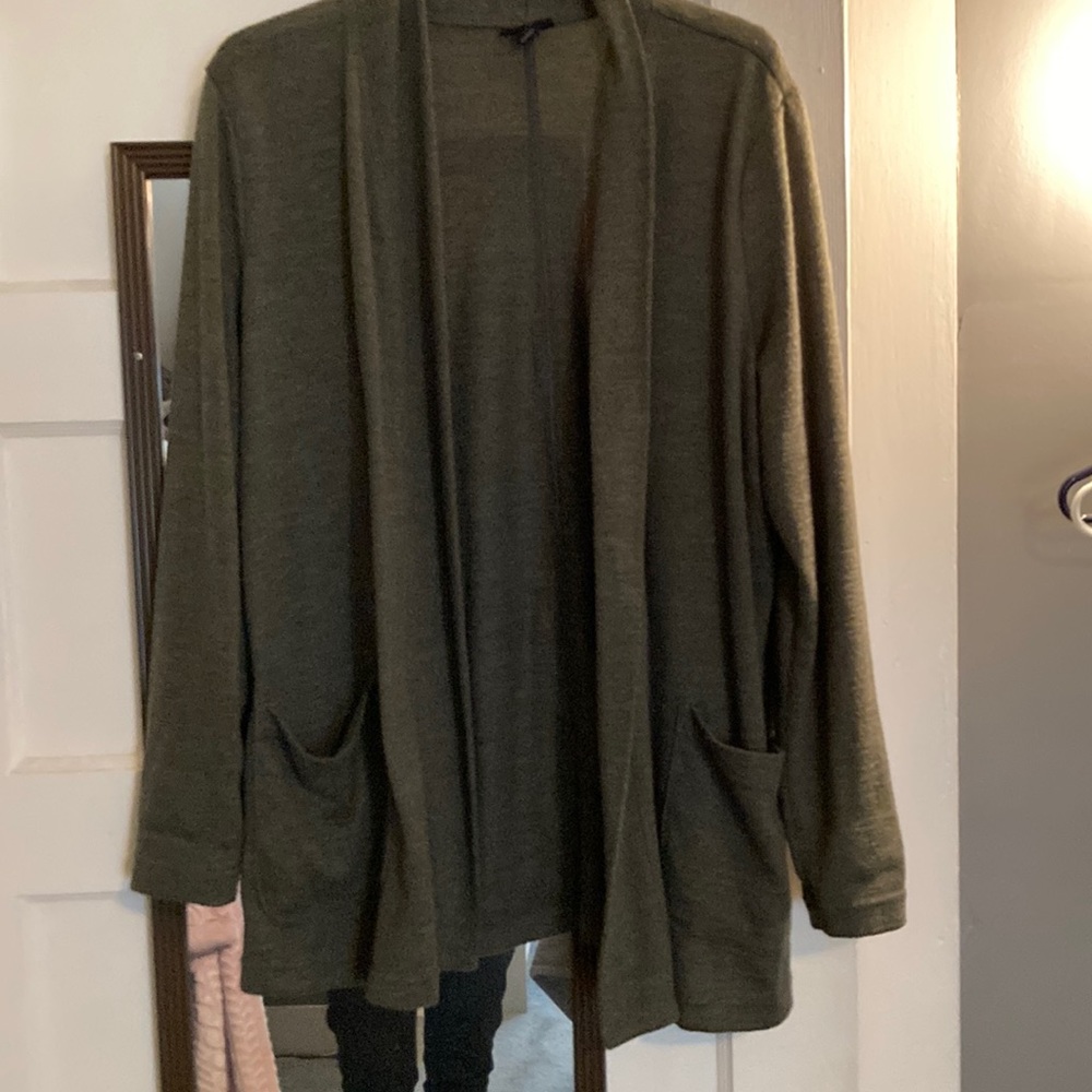 ANA Olive Green Open Front  Cardigan Sweater